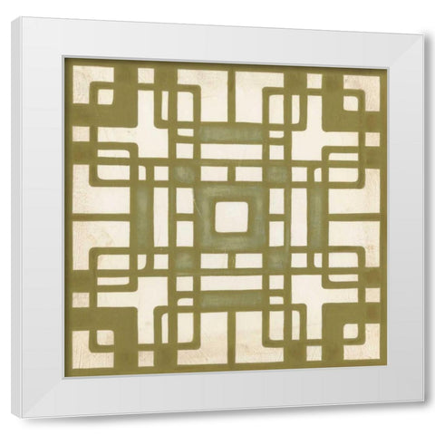 Non-Embellished Deco Tile II White Modern Wood Framed Art Print by Vess, June Erica