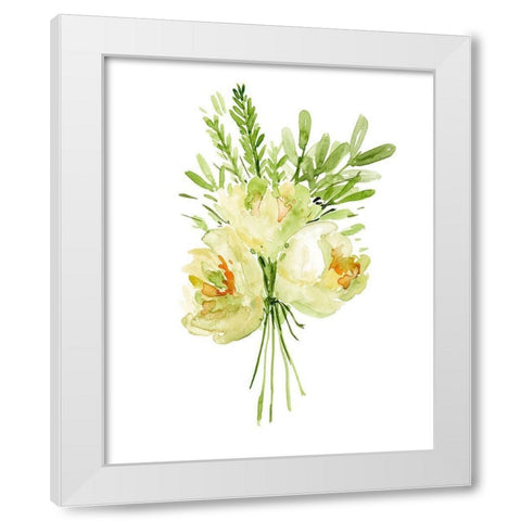 Bouquet with Peony II White Modern Wood Framed Art Print by Wang, Melissa