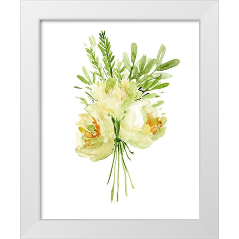 Bouquet with Peony II White Modern Wood Framed Art Print by Wang, Melissa