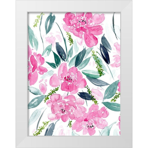 Dance of the Flowers I White Modern Wood Framed Art Print by Wang, Melissa