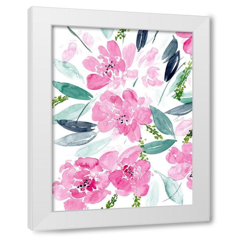 Dance of the Flowers II White Modern Wood Framed Art Print by Wang, Melissa