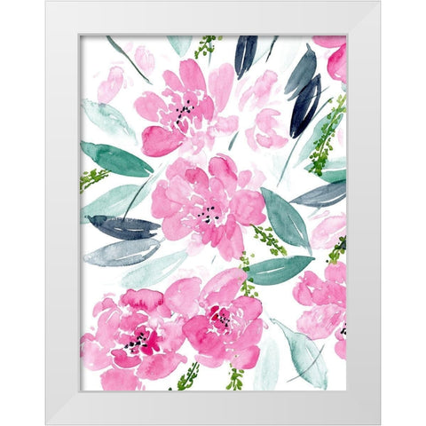 Dance of the Flowers II White Modern Wood Framed Art Print by Wang, Melissa