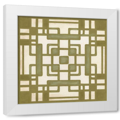Non-Embellished Deco Tile III White Modern Wood Framed Art Print by Vess, June Erica