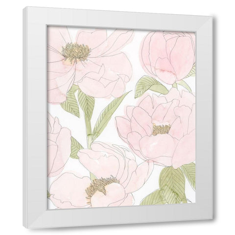 Veiled Peonies II White Modern Wood Framed Art Print by Popp, Grace