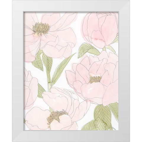 Veiled Peonies II White Modern Wood Framed Art Print by Popp, Grace