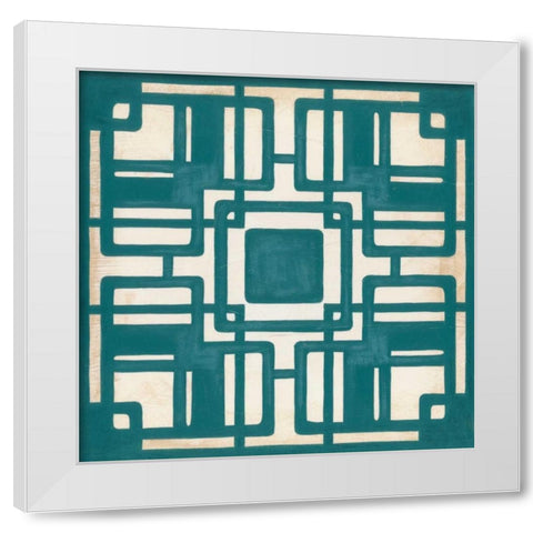 Non-Embellished Deco Tile IV White Modern Wood Framed Art Print by Vess, June Erica