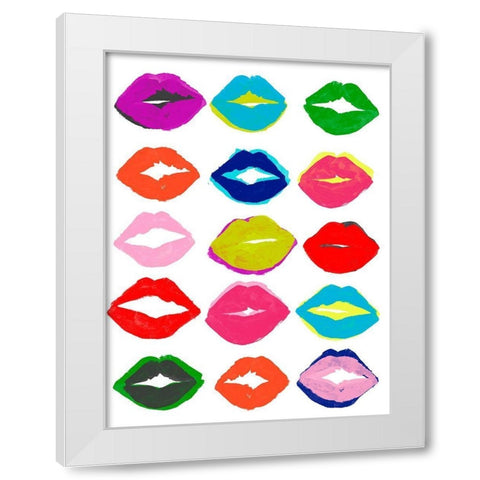 Kiss Kiss II White Modern Wood Framed Art Print by Vess, June Erica