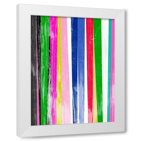 Vertical Bands II White Modern Wood Framed Art Print by Vess, June Erica
