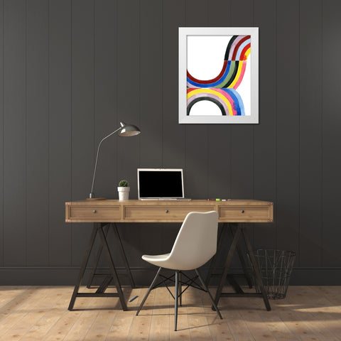 Deconstructed Rainbow IV White Modern Wood Framed Art Print by Popp, Grace