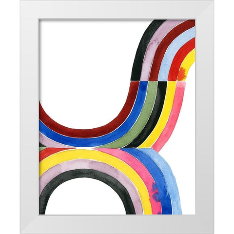Deconstructed Rainbow IV White Modern Wood Framed Art Print by Popp, Grace