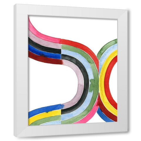 Deconstructed Rainbow V White Modern Wood Framed Art Print by Popp, Grace