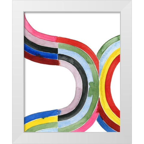 Deconstructed Rainbow V White Modern Wood Framed Art Print by Popp, Grace