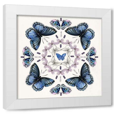Butterfly Mandala II White Modern Wood Framed Art Print by Parker, Jennifer Paxton