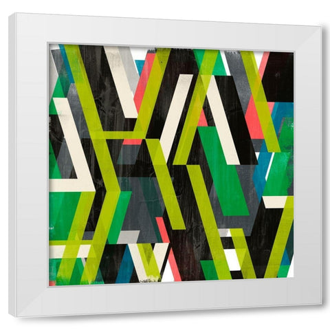 Diagonal Slipstream I White Modern Wood Framed Art Print by Vess, June Erica