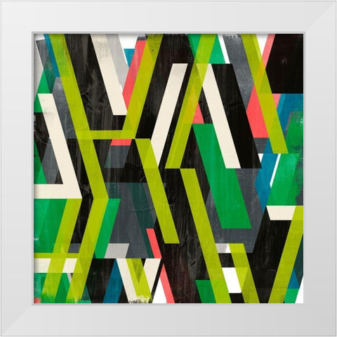 Diagonal Slipstream I White Modern Wood Framed Art Print by Vess, June Erica