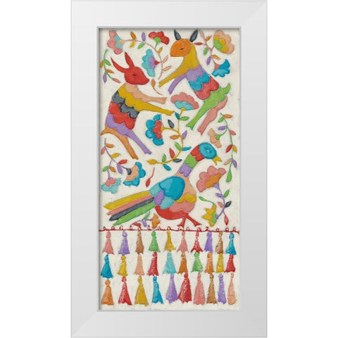 Animal Tapestry II White Modern Wood Framed Art Print by Zarris, Chariklia