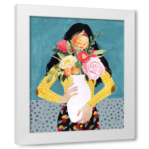 Flower Vase Girl II White Modern Wood Framed Art Print by Popp, Grace