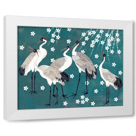 Crane at Night I White Modern Wood Framed Art Print by Wang, Melissa