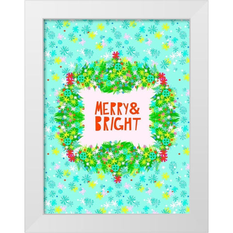 Merry and Bright II White Modern Wood Framed Art Print by Blanckslate
