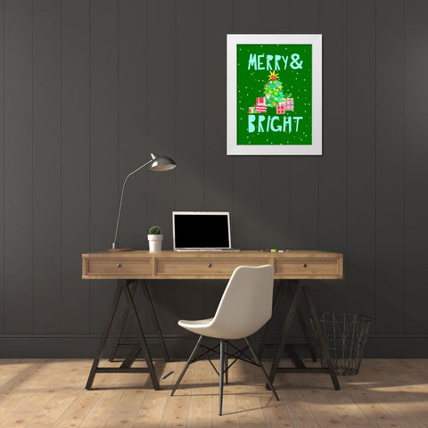 Merry and Bright VI White Modern Wood Framed Art Print by Blanckslate