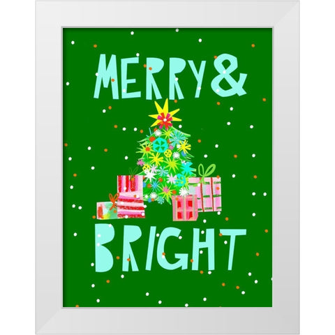 Merry and Bright VI White Modern Wood Framed Art Print by Blanckslate