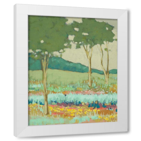 Custom Tapestry Trees II White Modern Wood Framed Art Print by Zarris, Chariklia