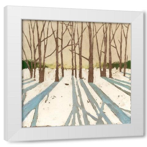 Custom Winter Shadows II White Modern Wood Framed Art Print by Meagher, Megan