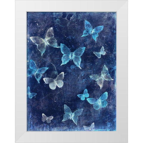 Indigo Flight I White Modern Wood Framed Art Print by OToole, Tim