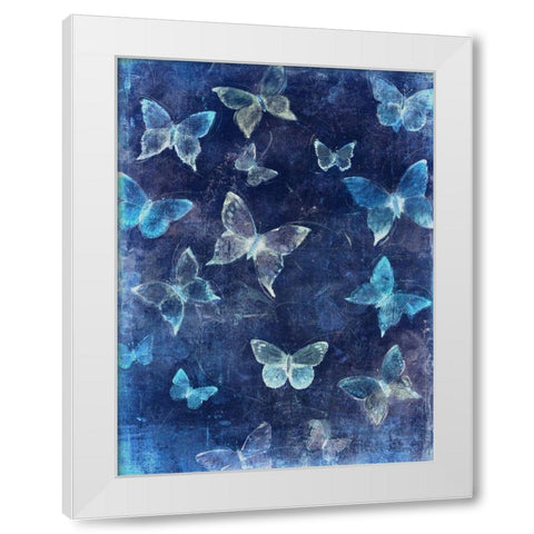 Indigo Flight II White Modern Wood Framed Art Print by OToole, Tim