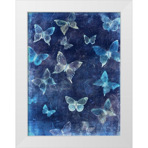 Indigo Flight II White Modern Wood Framed Art Print by OToole, Tim