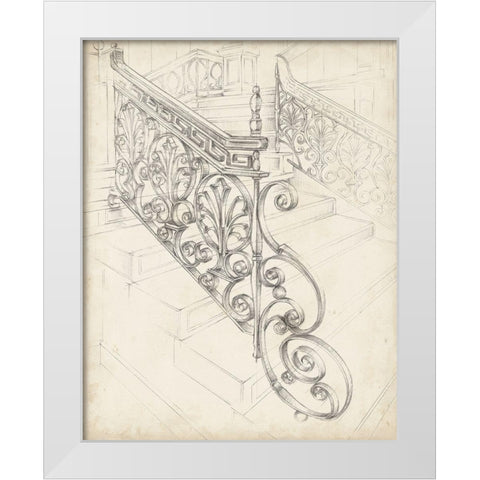 Iron Railing Design I White Modern Wood Framed Art Print by Harper, Ethan