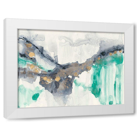 Viridian Canyon I White Modern Wood Framed Art Print by Goldberger, Jennifer