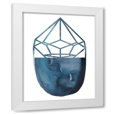 Cobalt Chrysalis III White Modern Wood Framed Art Print by Zarris, Chariklia