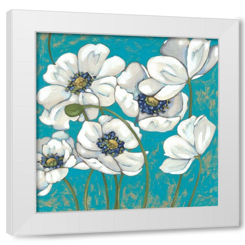 Lakeside Poppies I White Modern Wood Framed Art Print by Zarris, Chariklia