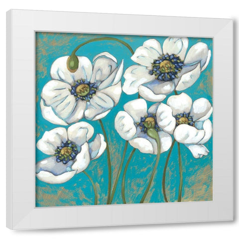 Lakeside Poppies II White Modern Wood Framed Art Print by Zarris, Chariklia