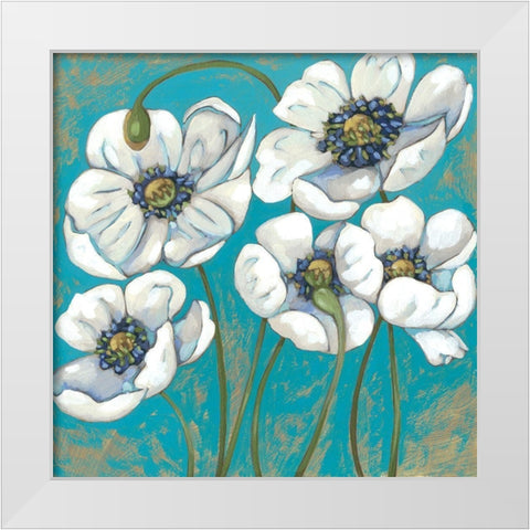 Lakeside Poppies II White Modern Wood Framed Art Print by Zarris, Chariklia