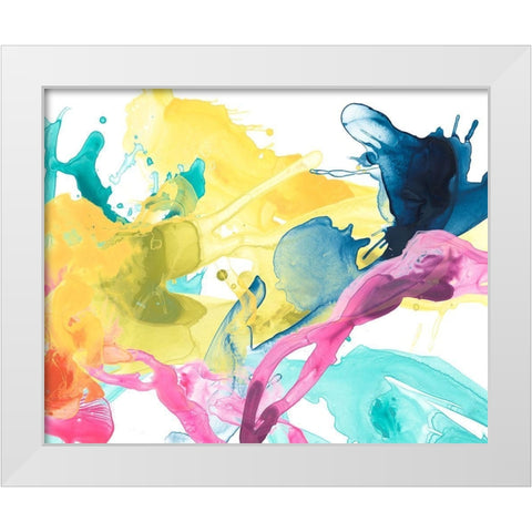 Elemental Motion I White Modern Wood Framed Art Print by Vess, June Erica