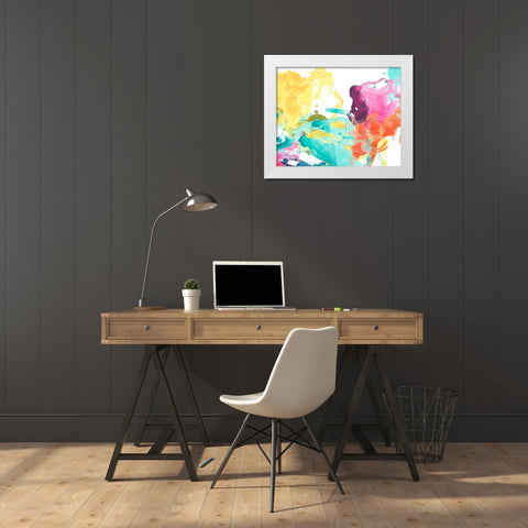 Elemental Motion II White Modern Wood Framed Art Print by Vess, June Erica
