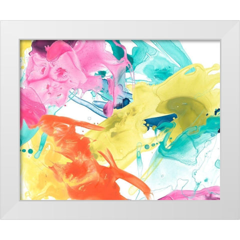Elemental Motion III White Modern Wood Framed Art Print by Vess, June Erica