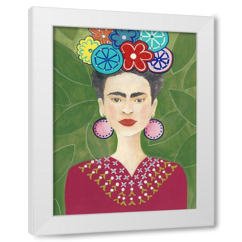 Frida Floral II White Modern Wood Framed Art Print by Moore, Regina