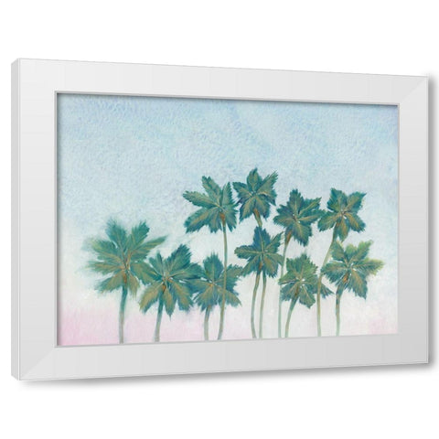 Palm Treeline I White Modern Wood Framed Art Print by OToole, Tim