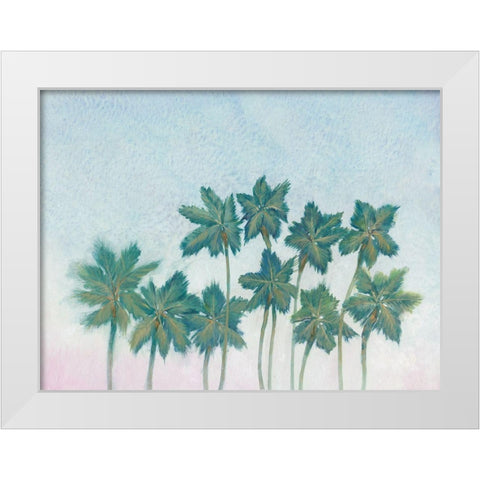 Palm Treeline I White Modern Wood Framed Art Print by OToole, Tim