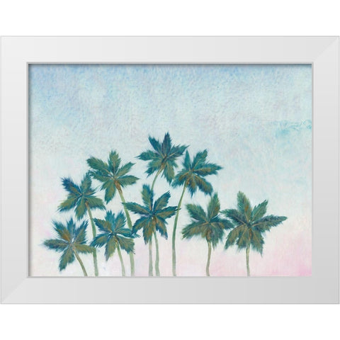 Palm Treeline II White Modern Wood Framed Art Print by OToole, Tim