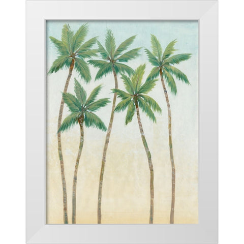 Palm Treeline III White Modern Wood Framed Art Print by OToole, Tim