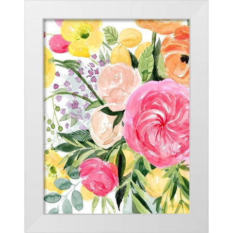 Blossomy Gathering I White Modern Wood Framed Art Print by Popp, Grace