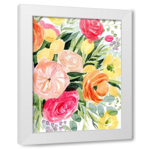 Blossomy Gathering II White Modern Wood Framed Art Print by Popp, Grace