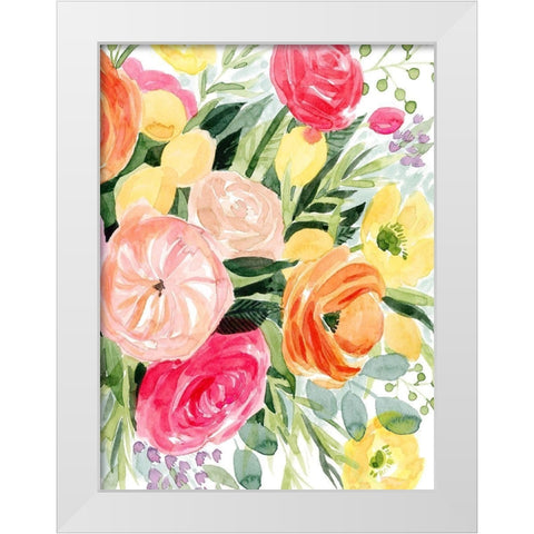 Blossomy Gathering II White Modern Wood Framed Art Print by Popp, Grace