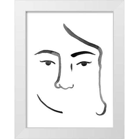 Face in a Crowd I White Modern Wood Framed Art Print by Popp, Grace