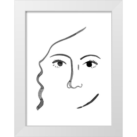 Face in a Crowd III White Modern Wood Framed Art Print by Popp, Grace