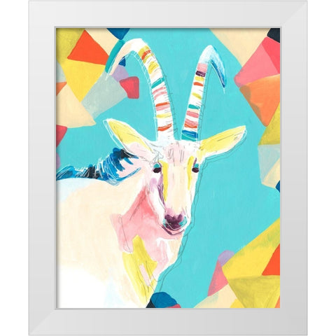 Safari Party I White Modern Wood Framed Art Print by Vess, June Erica